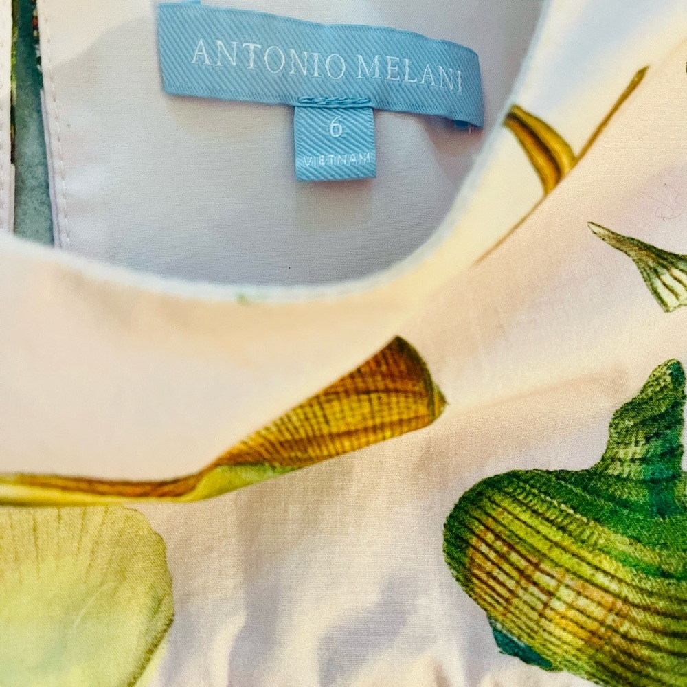 ANTONIO MELANI Pink Seashell Print Ruffle Blouse - Picture 4 of 4